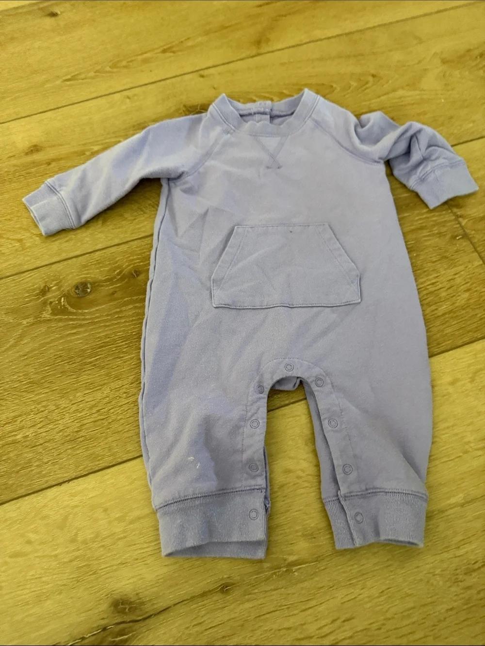Primary Lavender Long-Sleeve Footie with Front Pocket